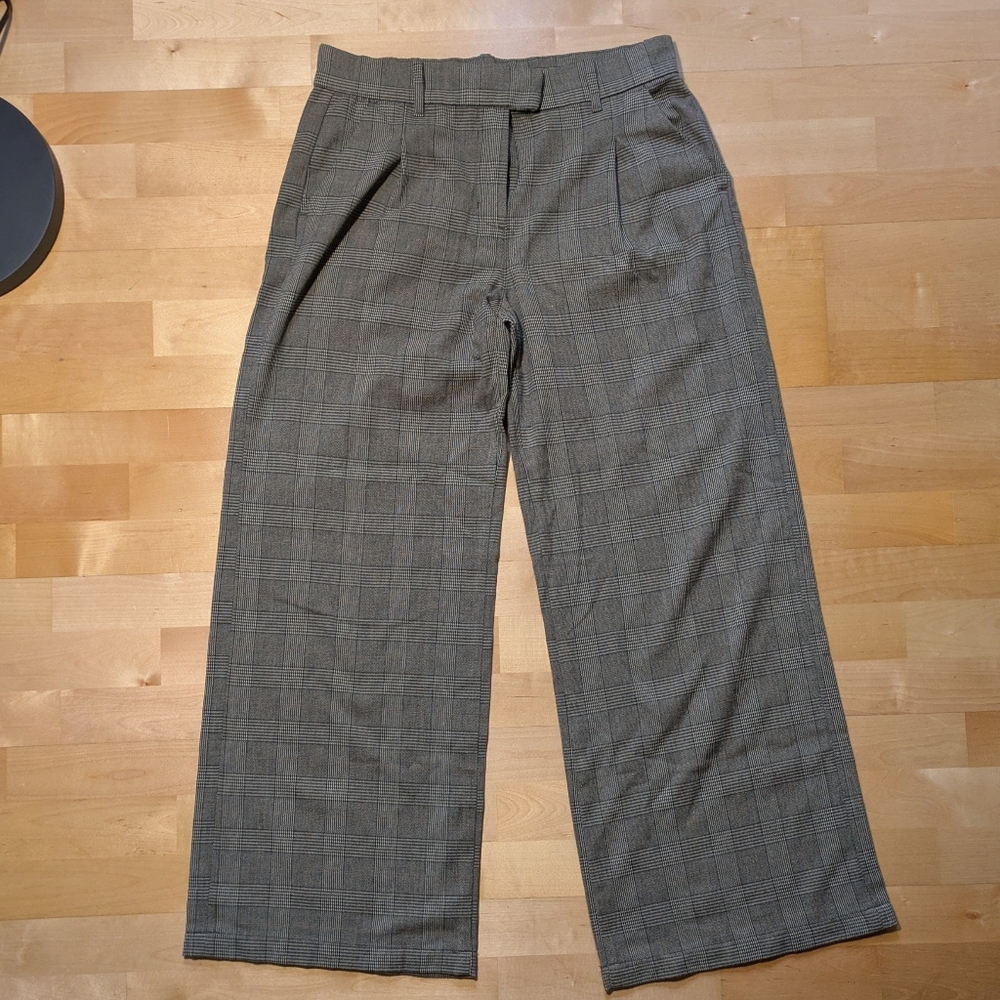 Women's Plaid Wide Leg Trousers
